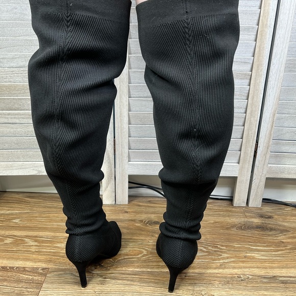 TORRID Knit Stiletto Over the Knee Boot Black-6WW - Picture 5 of 6